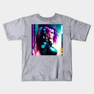 Beautiful Cyberpunk Girl [Design 1] Kids T-Shirt